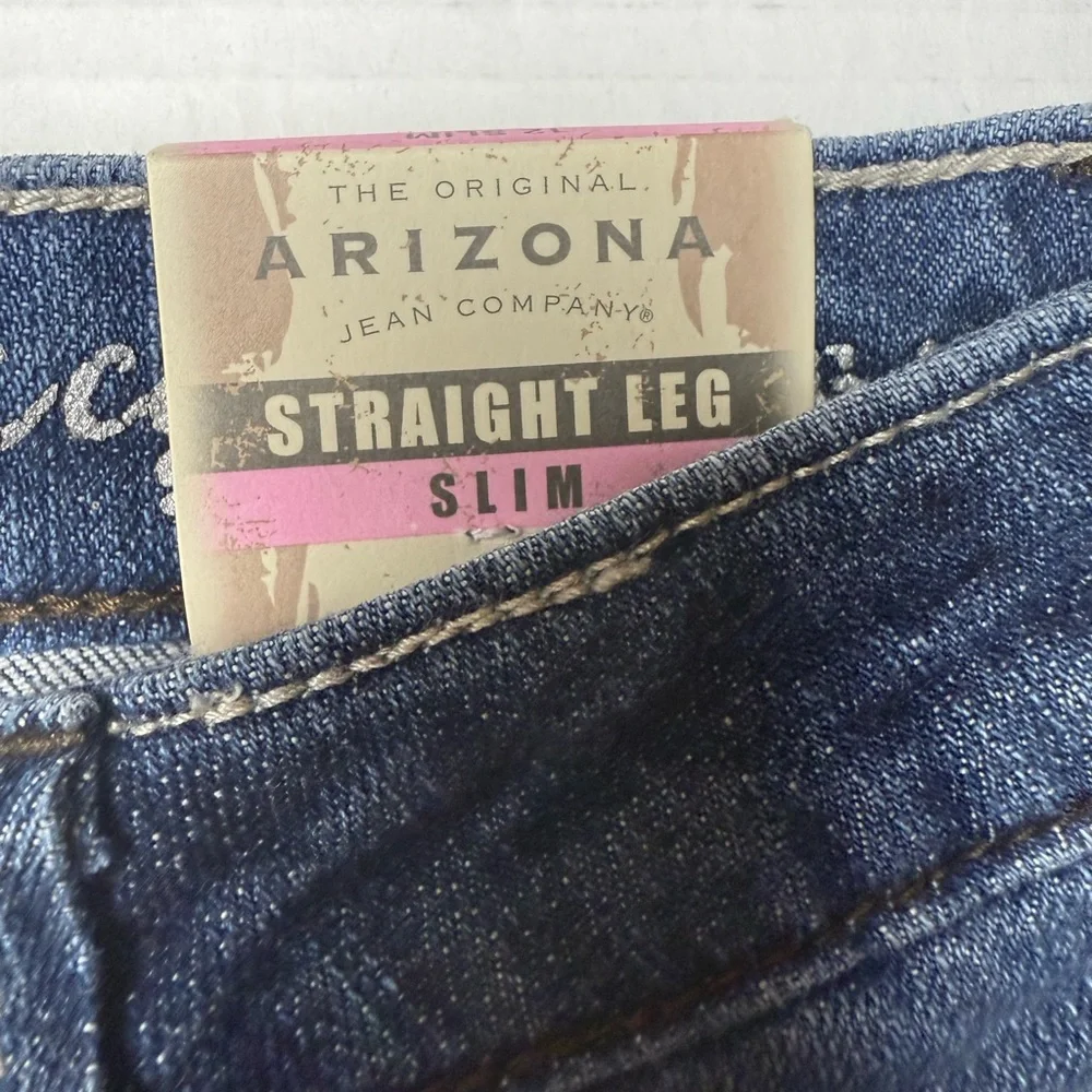 Vintage Arizona Girls Jeans 12 Slim Blue‎ Straight Leg Youth Denim Embroidered